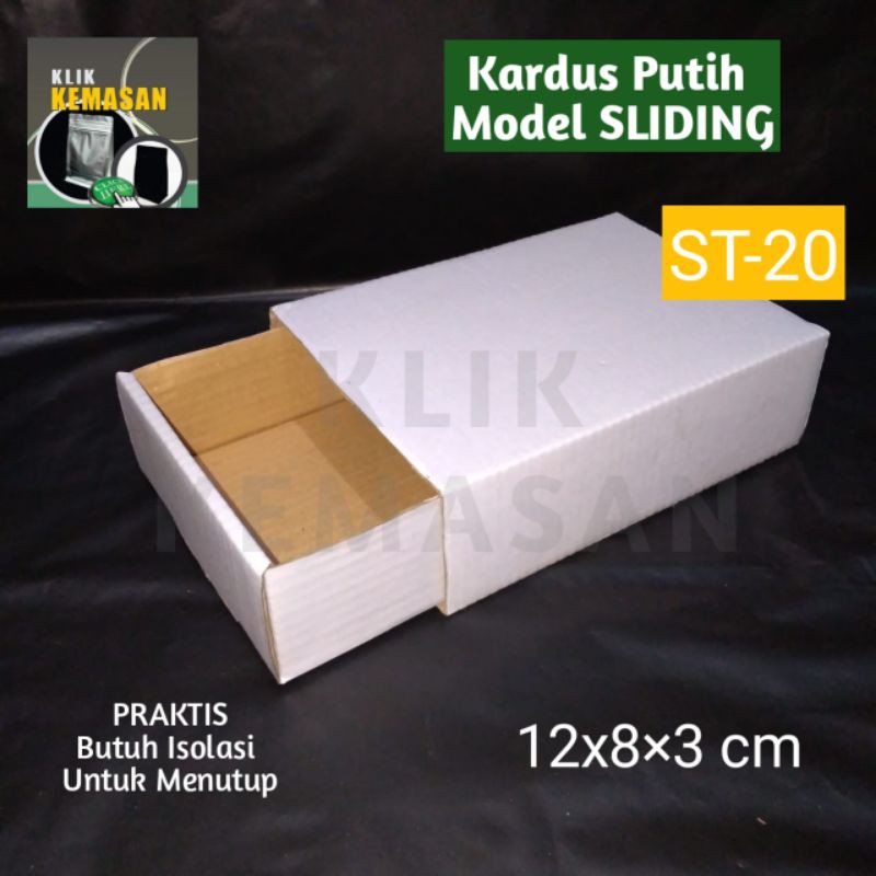 

KOTAK SLIDING ST-20 PUTIH KARTON BOX DUS PACKING HP AKSESORIS SOUVENIR