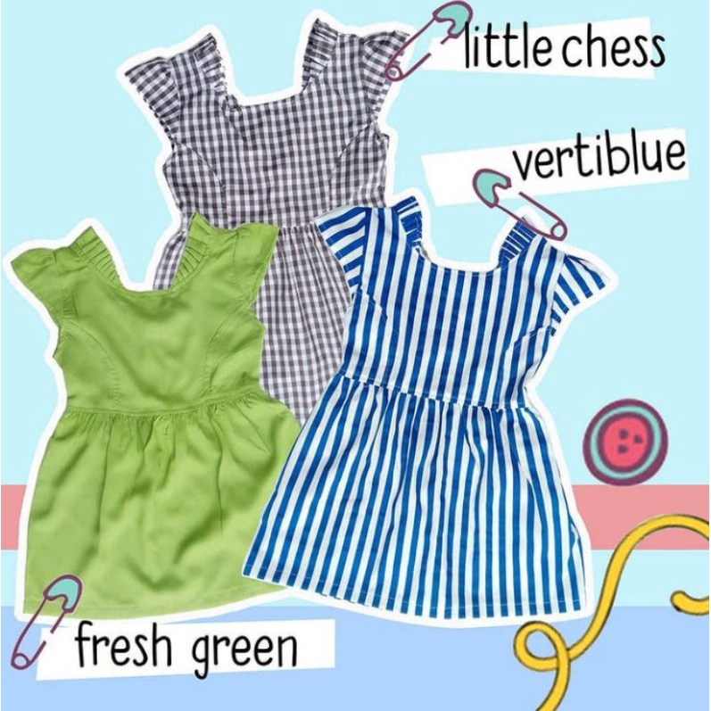 Gingham dress anak perempuan
