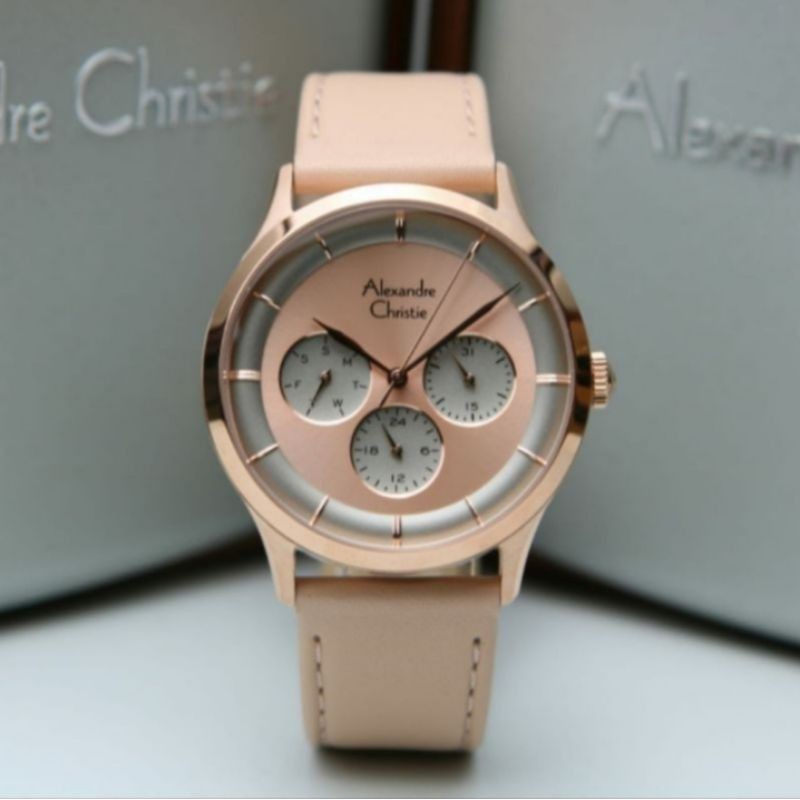Original Alexandre Christie Ac2868/ ac 2868 jam tangan wanita leather strap