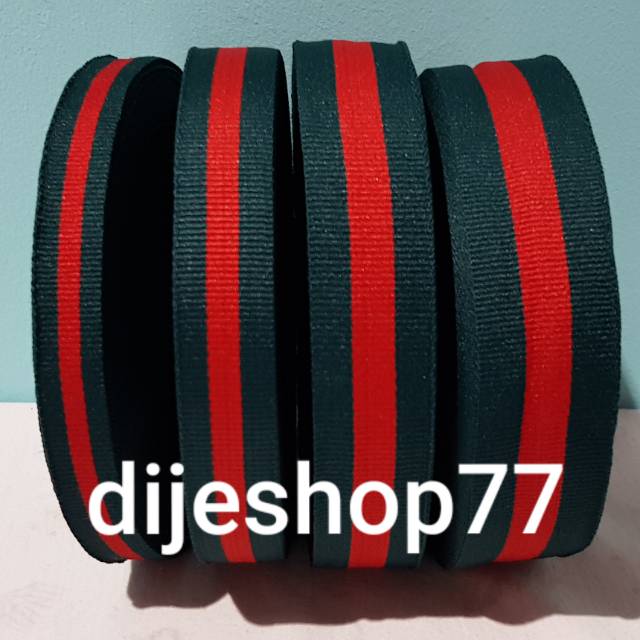 Pita gucci 1,5cm/pita Tebal dua sisi / pita kain /army red bisban bias tape/pita lis baju tas sepatu