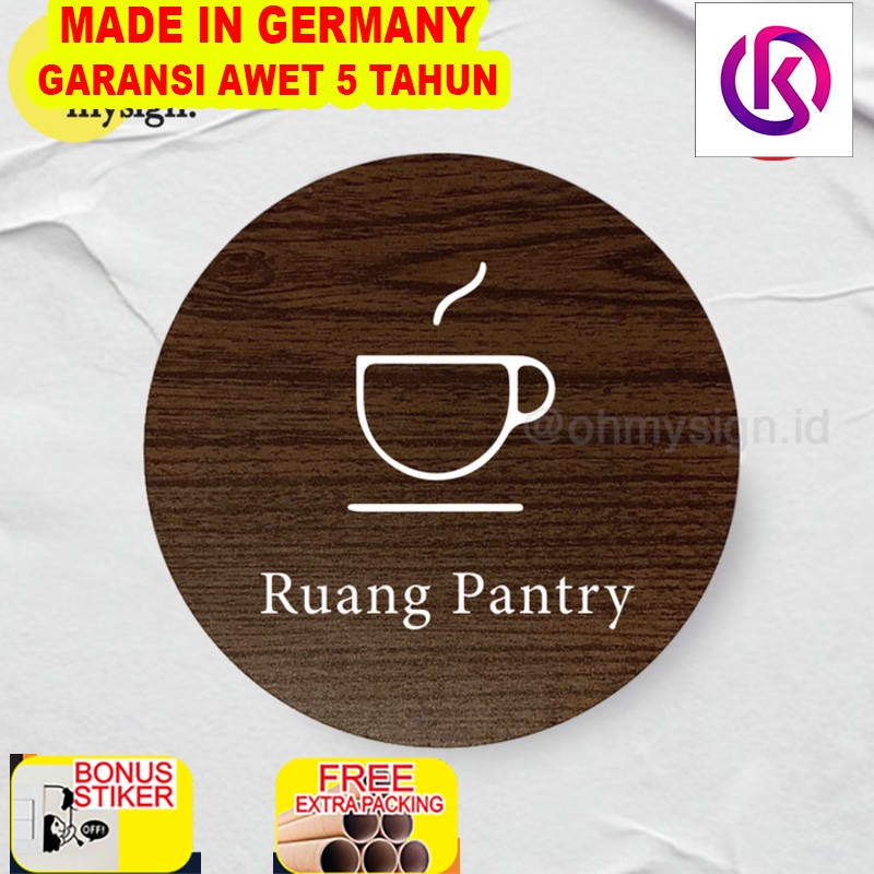 

Promo Ruang Pantry Sign Board Kayu Bulat Print Signage Label Nama