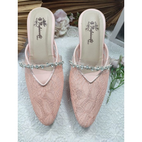 sepatu Azwa peach tinggi 10cm tahu