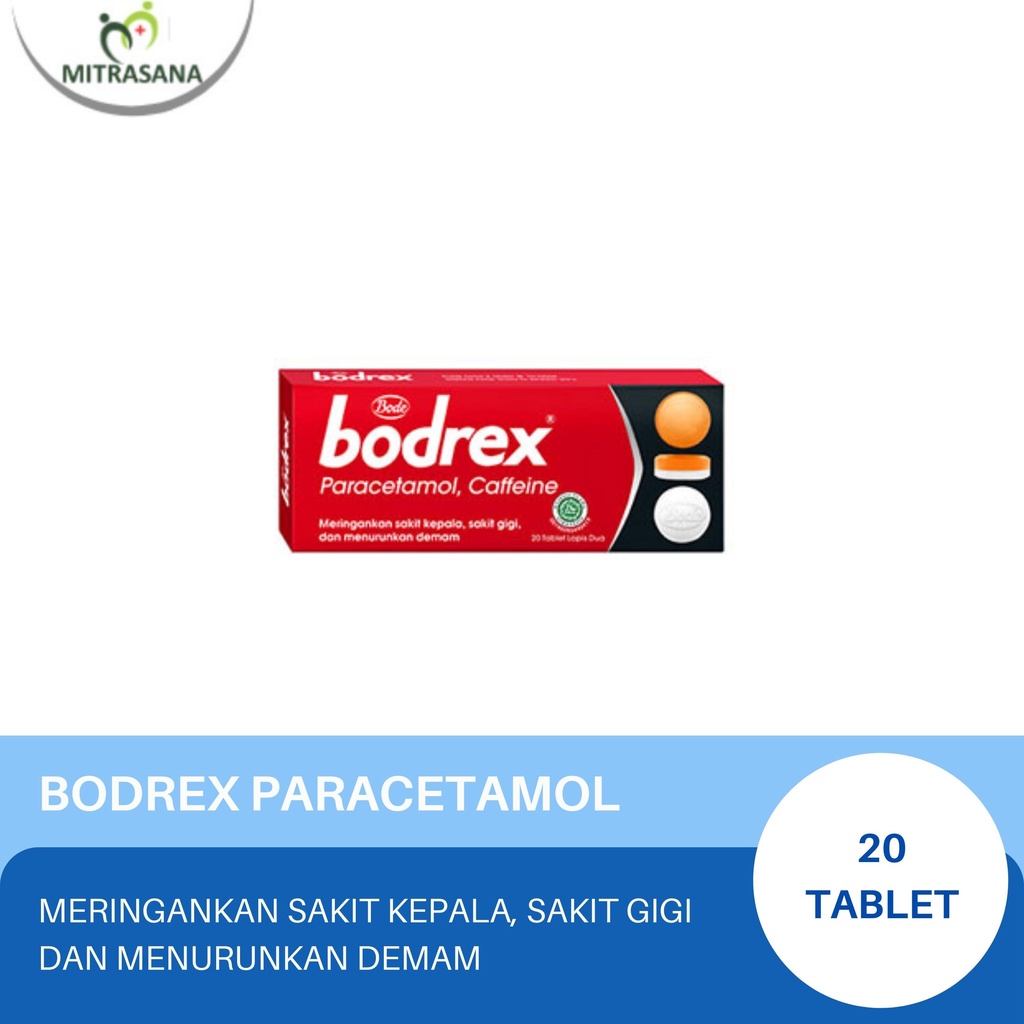 Bodrex Paracetamol / Penurun Demam / Penurun Panas / 20 Tablet