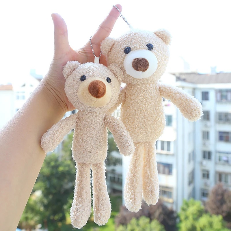 1pc Mainan Boneka Plush Teddy Bear Kaki Panjang Untuk Gantungan Kunci / Hadiah Anak