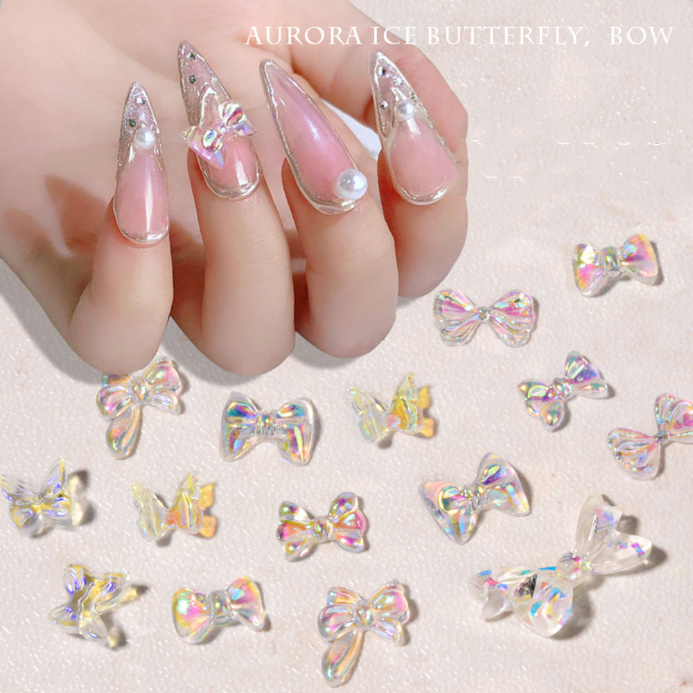 Mxbeauty 8pcs / Set Berlian Imitasi Bentuk Bunga Kupu-Kupu 3d 11 Gaya Untuk Dekorasi Nail Art / Manicure Butterfly