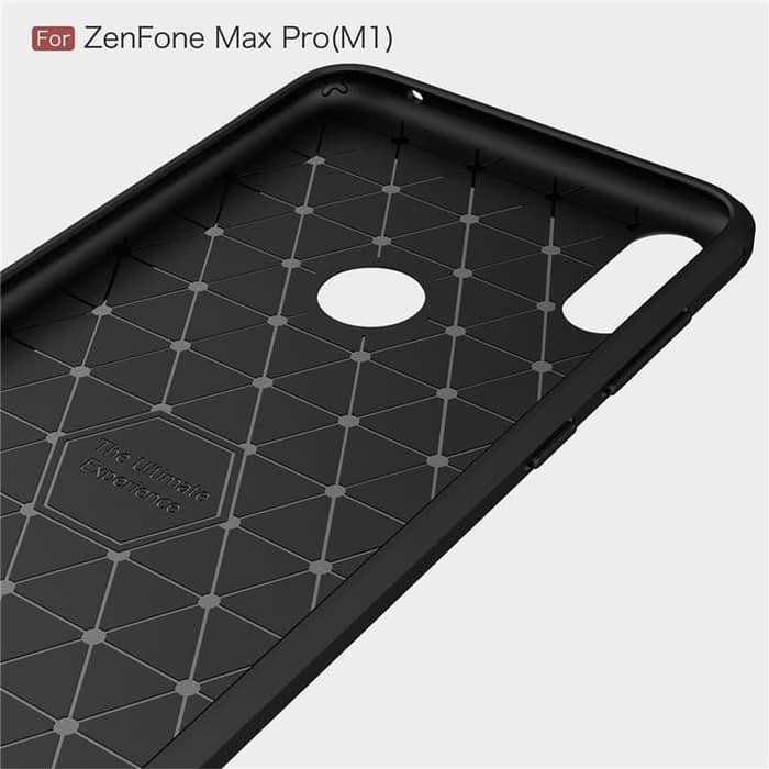 Asus Zenfone Max PRO M1 Case Ipaky Carbon Fiber Soft Series - Hitam Top Quality
