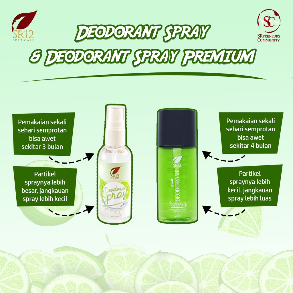 DEODORANT SPRAY SR12 AMPUH HEMPAS BAU KETIAK / DEODORAN TAWAS ATASI BAU BADAN / DEODORAN SPRAY SR12 60ML BPOM / MENCERAHKAN KETIAK