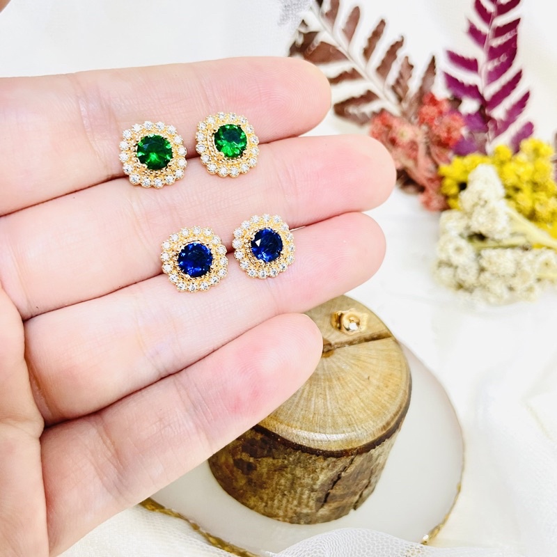 Anting tusuk permata emas A3 Xuping