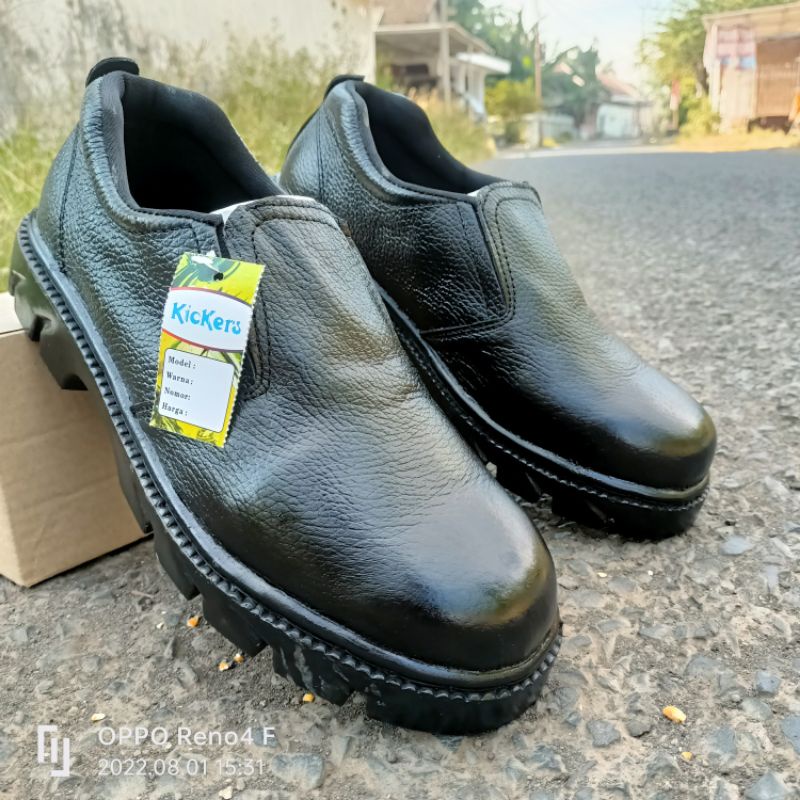Sepatu Safety Pria Kulit Asli Slip On Pria Ujung Besi Jogger Sport King Safty Pria Sefty King Septi 