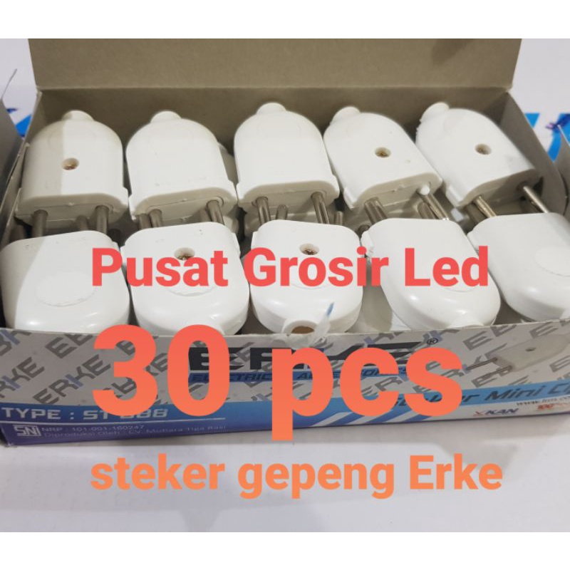 Paket 30 pcs Steker Gepeng mini Erke Putih