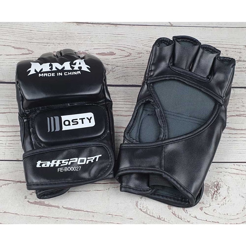 TaffSPORT Sarung Tangan Tinju MMA UFC Boxing Muay Thai Leather Glove - FE-BO0027 - Black