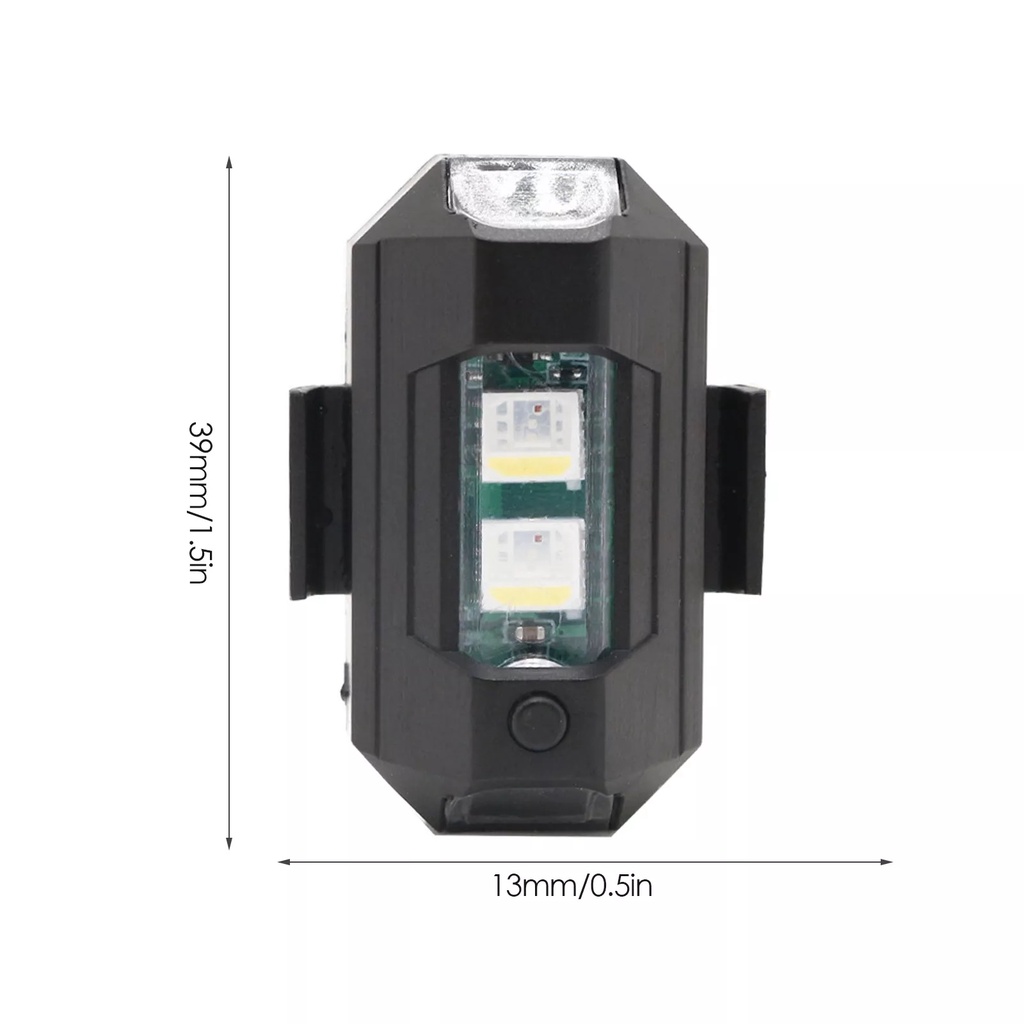 ✅ BISA COD Lampu Strobo LED Sepeda Motor, Lampu LED Strobo Dapat Diisi Ulang Lampu Peringatan Anti-tabrakan Sepeda Motor dengan Indikator Sinyal Belok 7 Warna Pengisian Daya USB Bisa Untuk Sayap Drone Bagian Kabel Pengisian USB