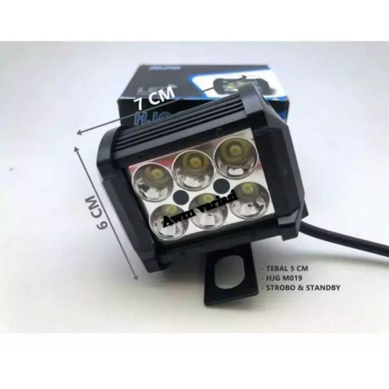 Lampu tembak sorot led cree cwl 6 mata mini 18 watt motor mobil