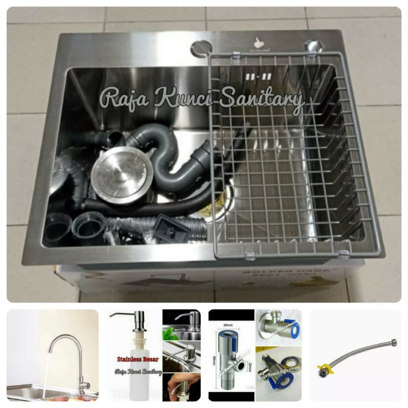 Kitchen Sink 5040 ONAN Golden Hand/Paket Lengkap Kitchen Sink ONAN Golden Hand Stainless Stell/Bak Cuci Piring 5040 Stainless