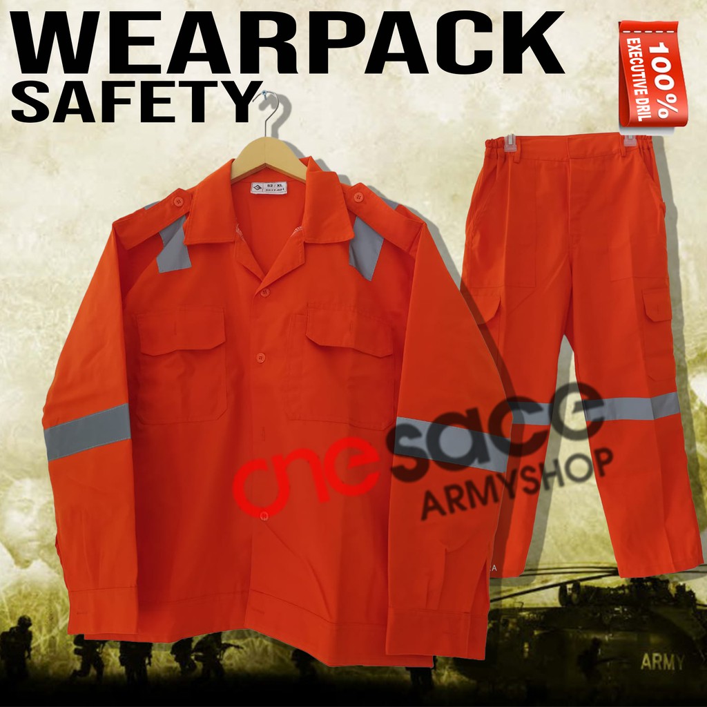 Wearpack safety setelan baju celana kerja scotlight/kemeja kerja safety/baju safety stelan