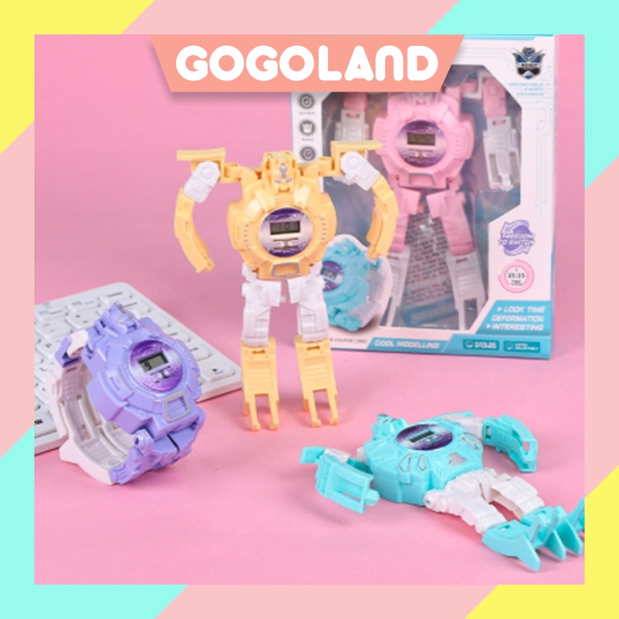 GOGOLAND Jam Tangan Robot Transformer Jam Tangan Anak Transformer Bentuk Robot JT021