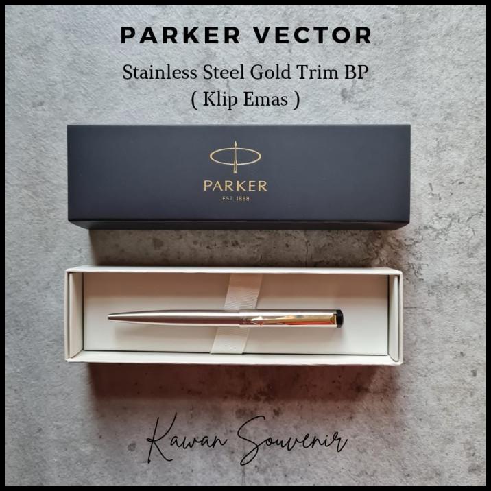 

Caramel | Pulpen Parker Original Vector Stainless Steel Gt (Klip Emas) Bp