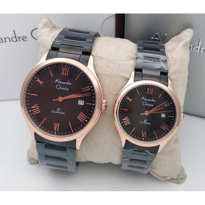 JAM TANGAN PRIA WANITA   ALEXANDRE CHRISTIE AC8593 AC 8593 BLACK ROSE GOLD JAM TANGAN ORIGINAL