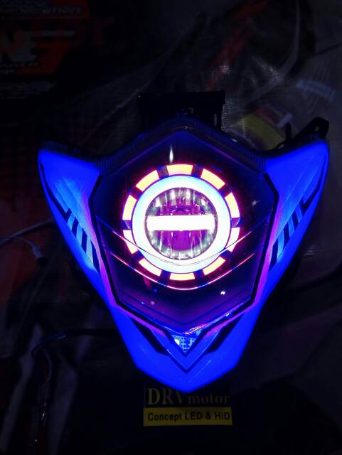 PROJIE SATRIA FU FACELITE LED 40W HI-LOW DAN SENJA RGB DENGAN REMOTE 44 KEY