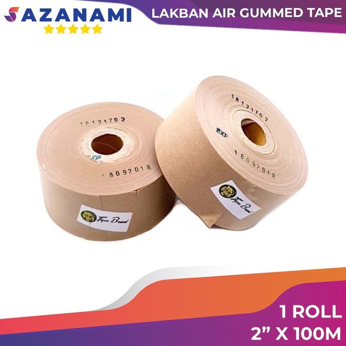 Terbaru Lakban Air 2" Inch x 100M Gummed paper craft Tape Tiger Kraft 1 ROLL Berkualitas