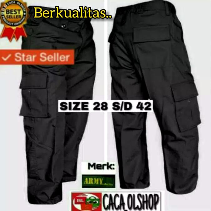 Promo Original Celana Pdl Hitam BrimobKargoGunungCargoLapanganLatihanRipstokAr - 30