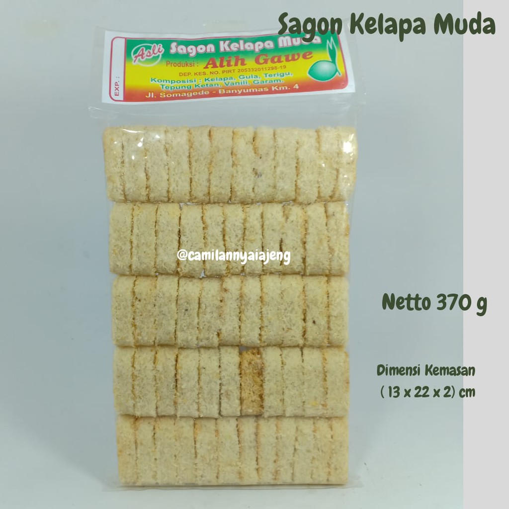 

Kue Sagon Ketan Kelapa Muda Mini Camilan Tradisional Asli Khas Kebumen 370 g