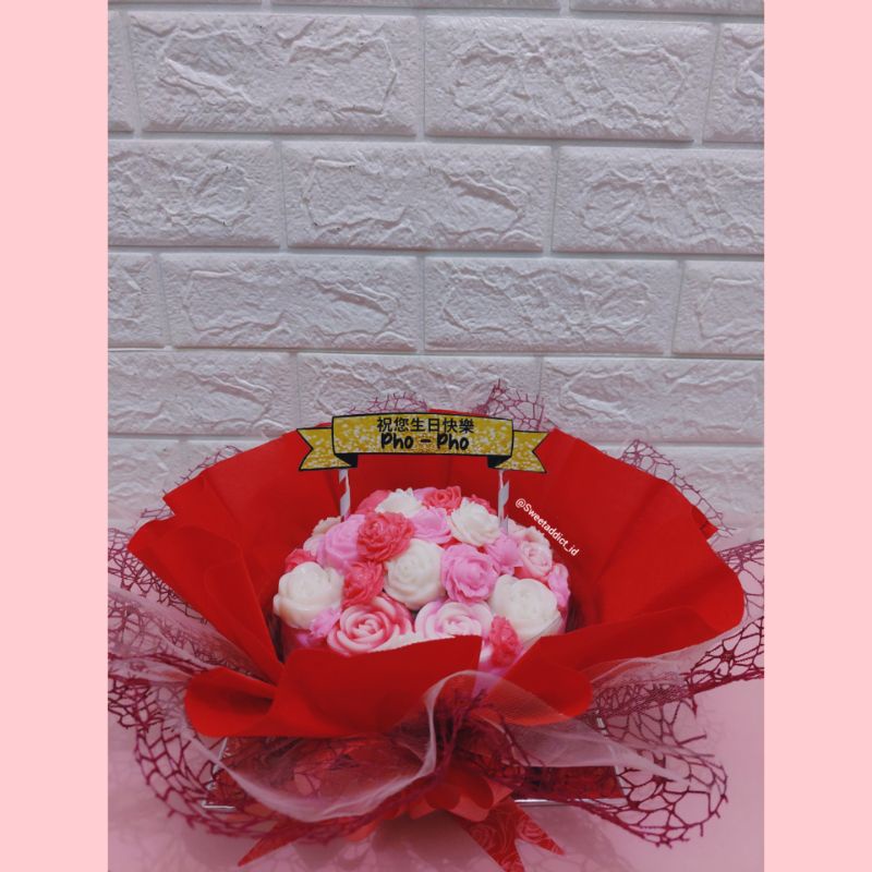

(BISA UNTUK HARI H) Pudding bouquet / pudding buket bunga / pudding mawar / kue ulang tahun / pudding ulang tahun