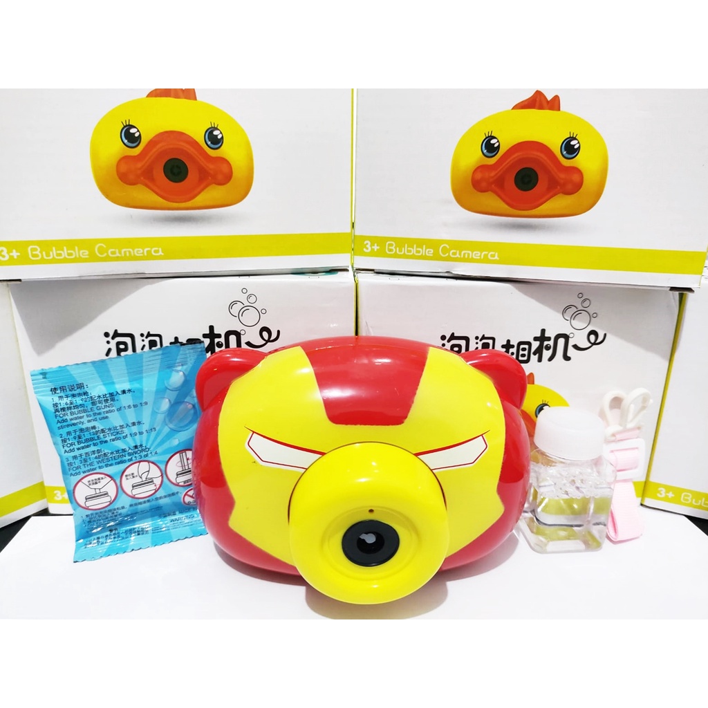 MAINAN ANAK BUBBLE CAMERA KAMERA GELEMBUNG SABUN KARAKTER SPIDERMAN HELLO KITTY DORAEMON TIGER-6