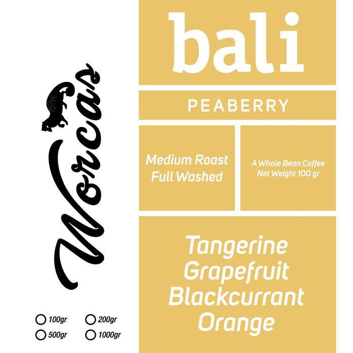 

KOPI ARABICA BALI "PEABERRY" 200 GRAM MEDIUM ROAST - KOPI BIJI