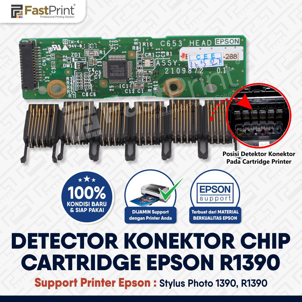 Detector Konektor Chip Cartridge Spare Part Original Printer Epson Stylus Photo 1390 R1390