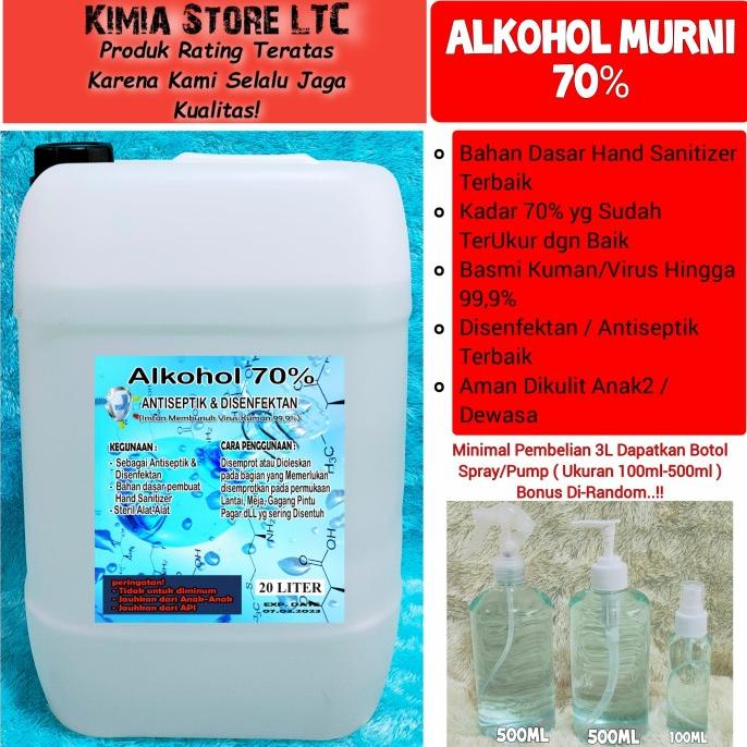 Alkohol 70% 20 liter / Alkohol 96% 20 Liter ( Alkohol Murni )