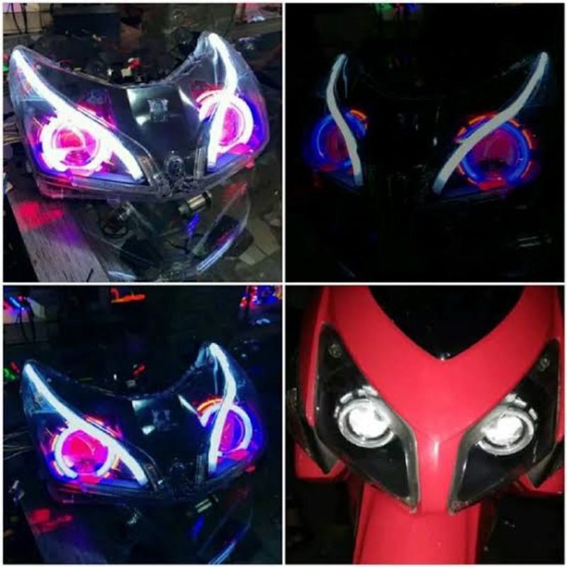 PAKET PROJI PROJIE DAN REFLEKTOR LAMPU DEPAN HEADLAMP HONDA VARIO OLD KARBU TINGGAL PASANG