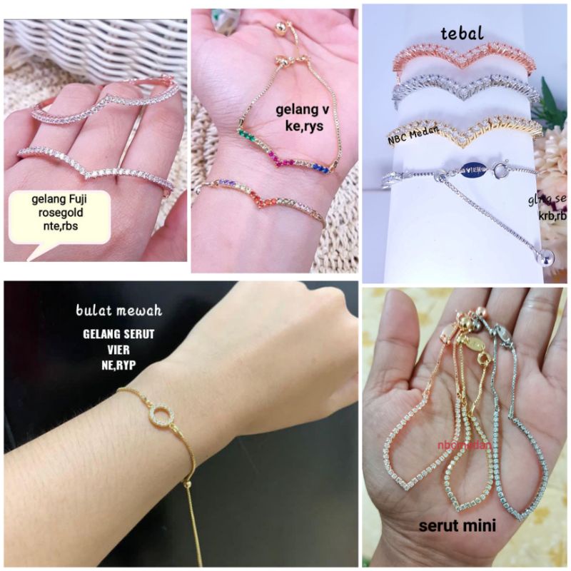 Gelang serut, kalung titanium ,vier , cincin Fuji Aurel, ayu tingting