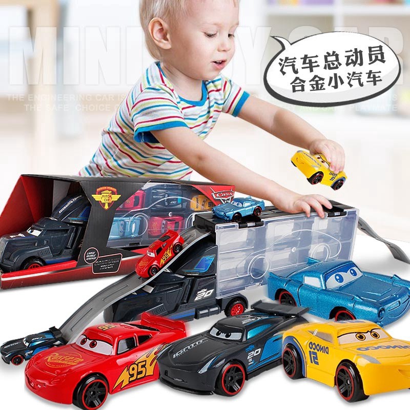 6pc Alloy Cars 2 Lightning McQueen Racer Car&amp;Mack Truck Kids Toy Collection Set Gifts