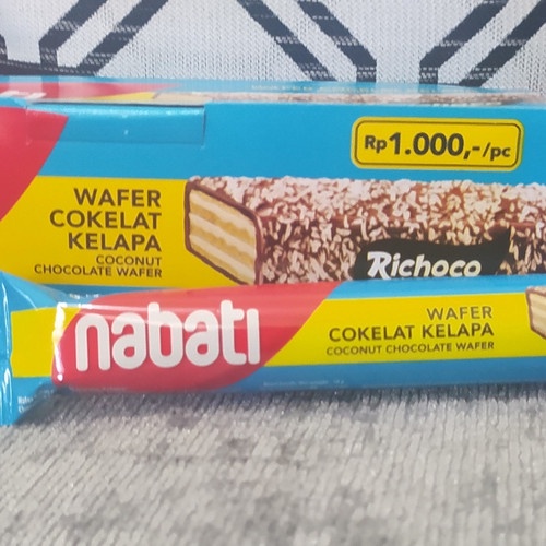 

Nabati Wafer Coklat Kelapa/ Coklat Coated Wafer isi 12 Pcs