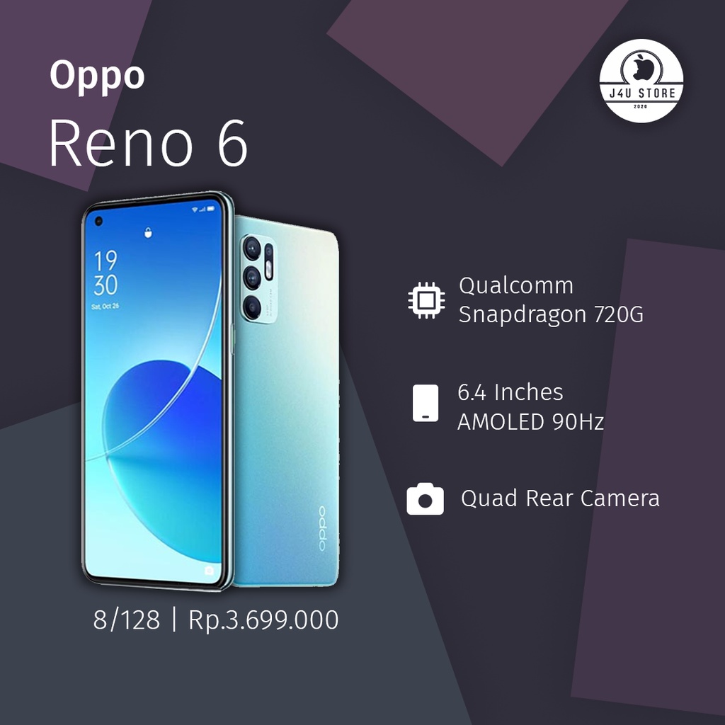 oppo reno 6 8/128 second fullset