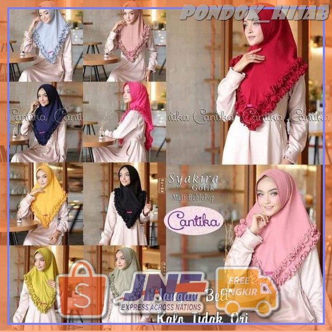 Bergo/khimar/Fashion muslim/jilbab/hijab/hijab instan/pashmina/ciput/Jilbab Instan Syakira Gotik