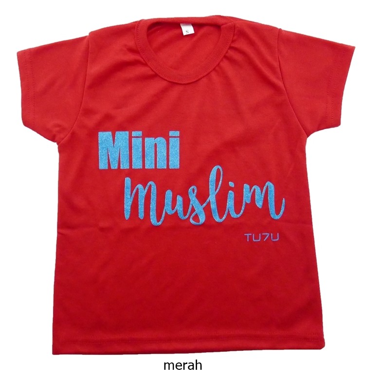 Atasan TU7U kaos  anak  sablon  mini muslim  Shopee Indonesia