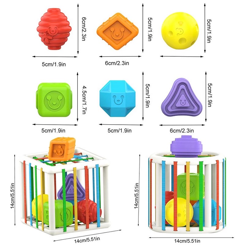 2022 Mainan Edukasi Montessori Mencocokkan Bentuk Warnawarni Untuk Hadiah Ulang Tahun Bayi