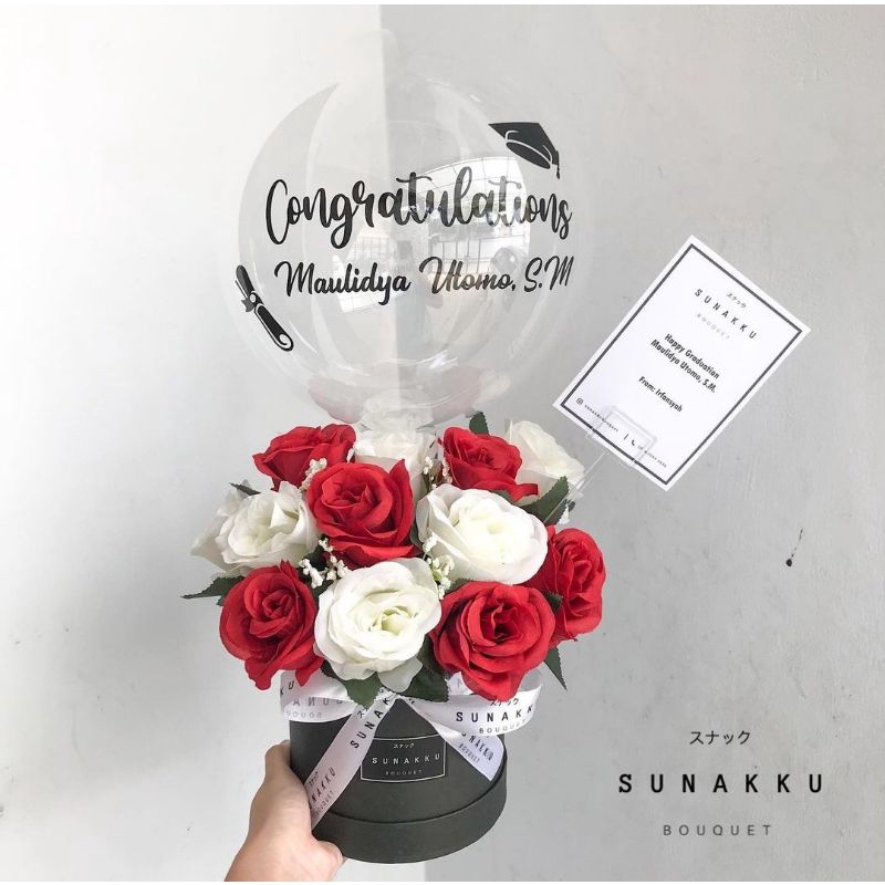 Special Bloom Box (extra flower) | Graduation Doll Hampers Hadiah Bouquet Kado Wisuda Birthday bunga