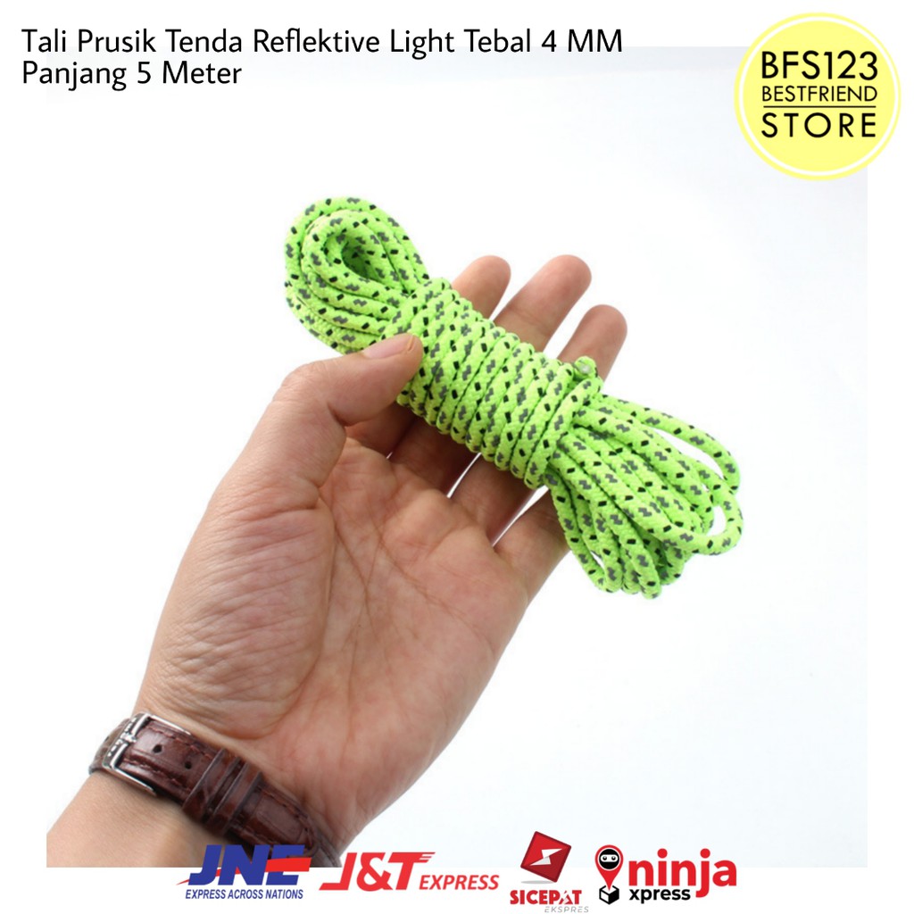 Tali Prusik Tenda Reflektive Light Tebal 4 MM Panjang 5 Meter