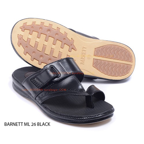 BARNETT ML 26 BLACK  sandal casual sopan pria slop flat flip flop