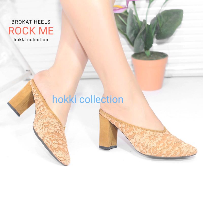 sandal pesta brokat high heels 9cm grade premium