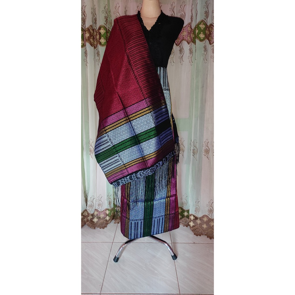Songket Tarutung iccor moror merah setelan sarung rok selendang tenun Tarutung