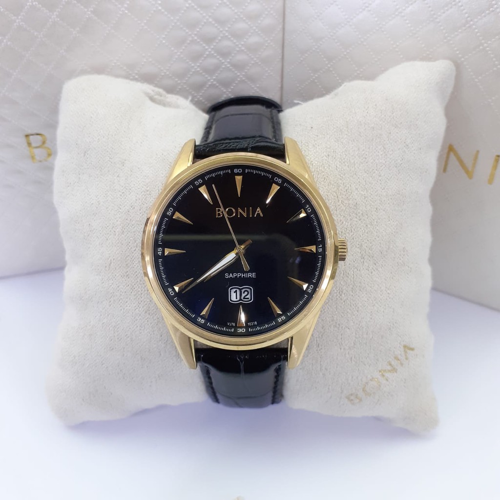 JAM TANGAN PRIA BONIA BNB10318-1232 BLACK GOLD ORIGINAL
