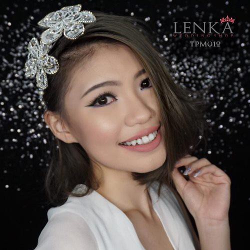 LENKA Tiara Rambut Headpiece Wedding Crown Aksesoris Pesta Pengantin Bunga TPM012