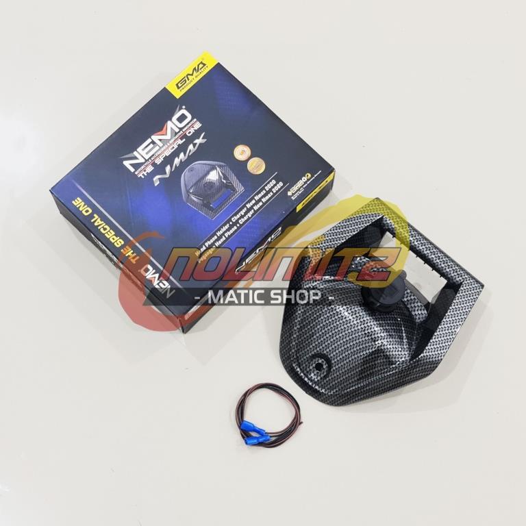 Cover Tutup Stang Phone Holder Charger NEMO Carbon New NMAX 2020 Connected