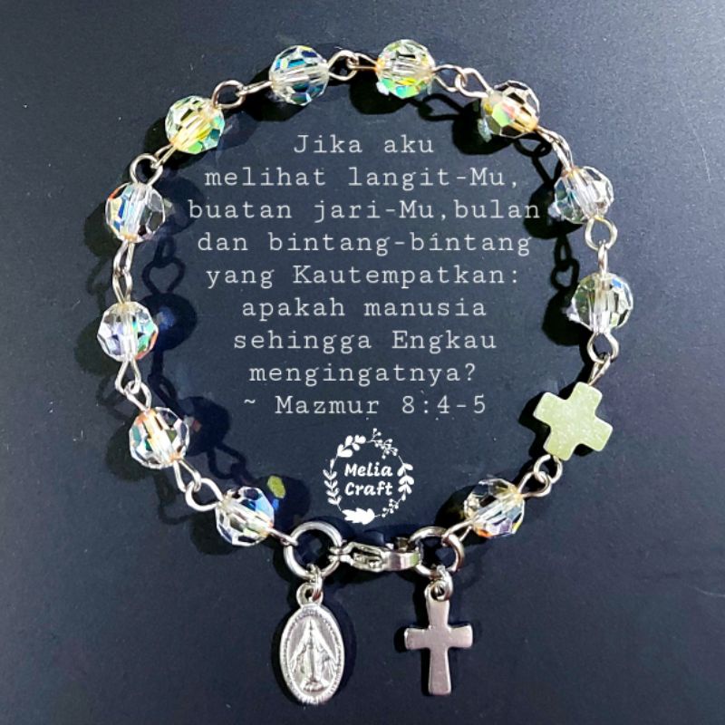 Gelang Rosario Kristal Swarovski Anti Karat (Small Size)
