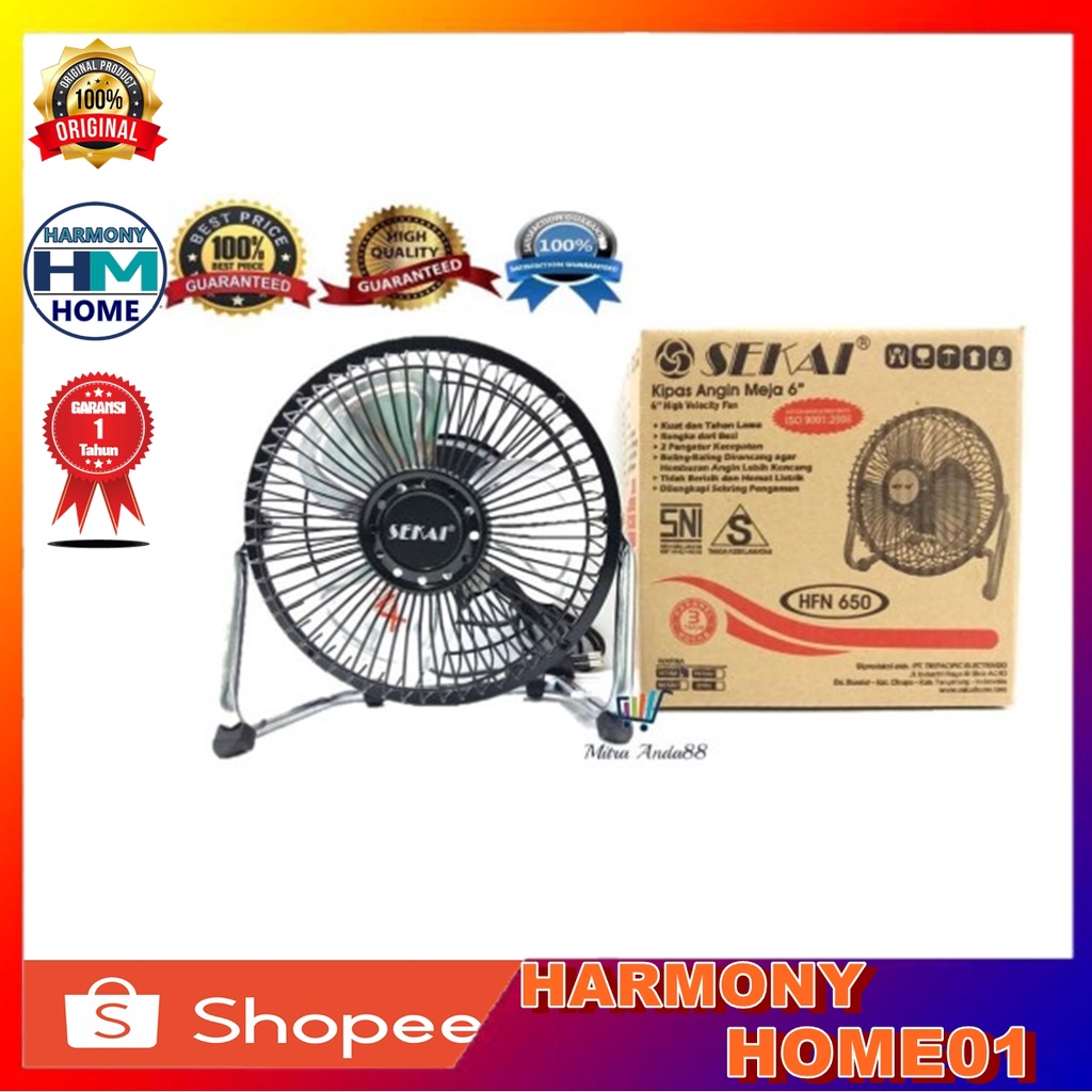 KIPAS ANGIN TORNADO SEKAI HFN 650 [6 INCH / DESK FAN]