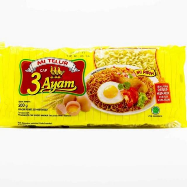 

Mie Telor Cap 3 Ayam 200 Gram